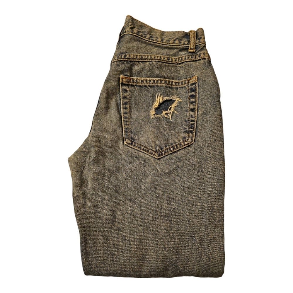 Forever 21 Blue High Rise Faded Distresed Jeans